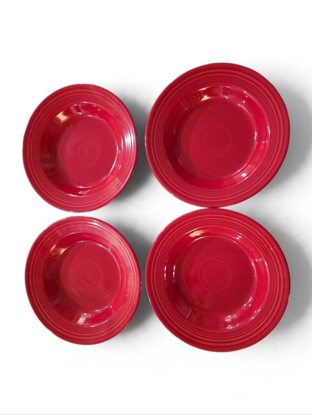 Homer Laughlin Fiesta Red Ceramic Serving Bowls - Set of 4
